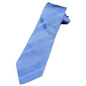Donald Trump Men's Tie Blue 100% Silk 61" Signature Collection Luxury Striped